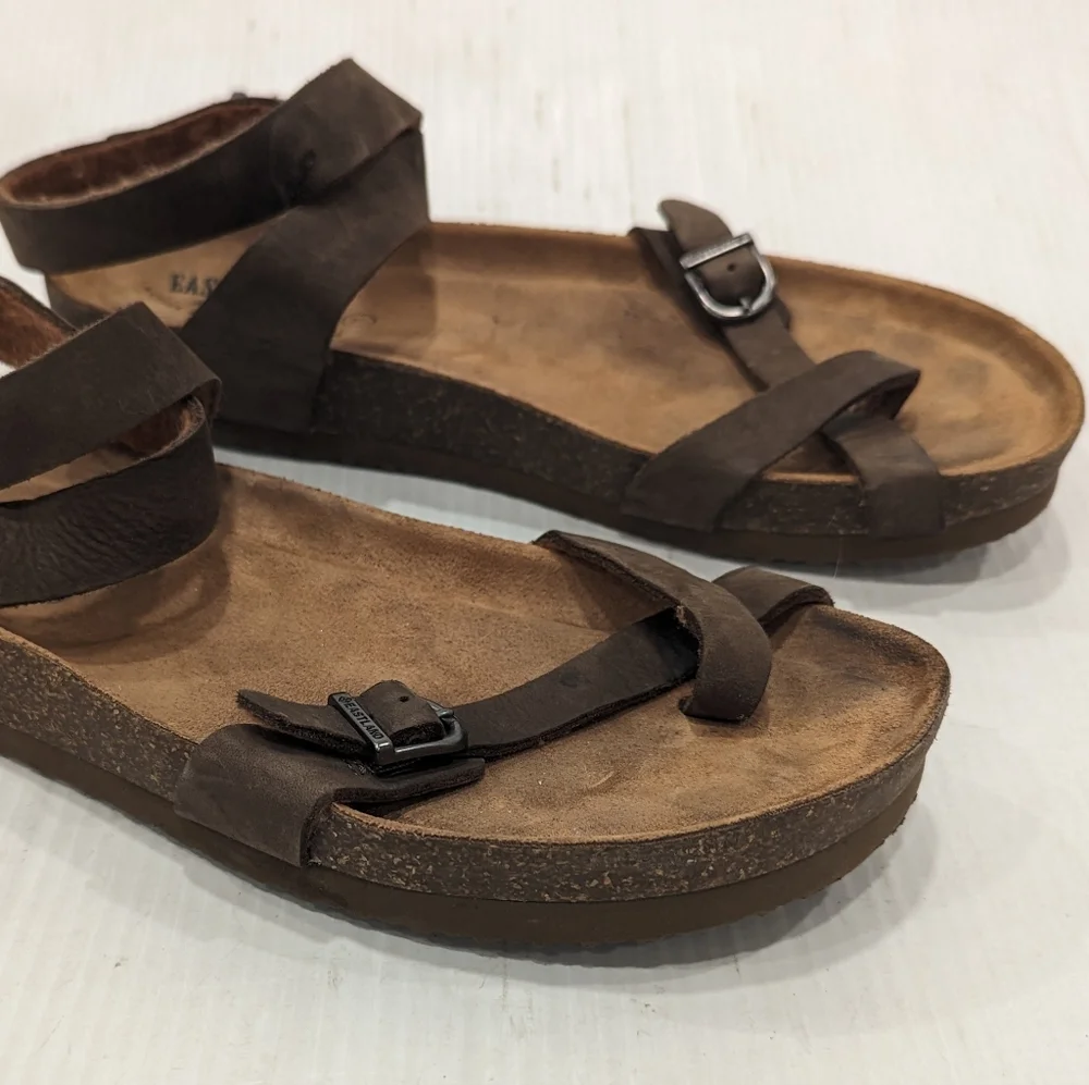 EASTLAND women's strappy brown leather sandals size 11